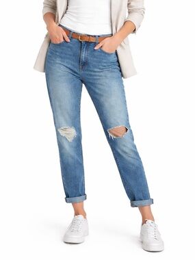 Good American Straight Leg Weekender Jean Ripped Distressed